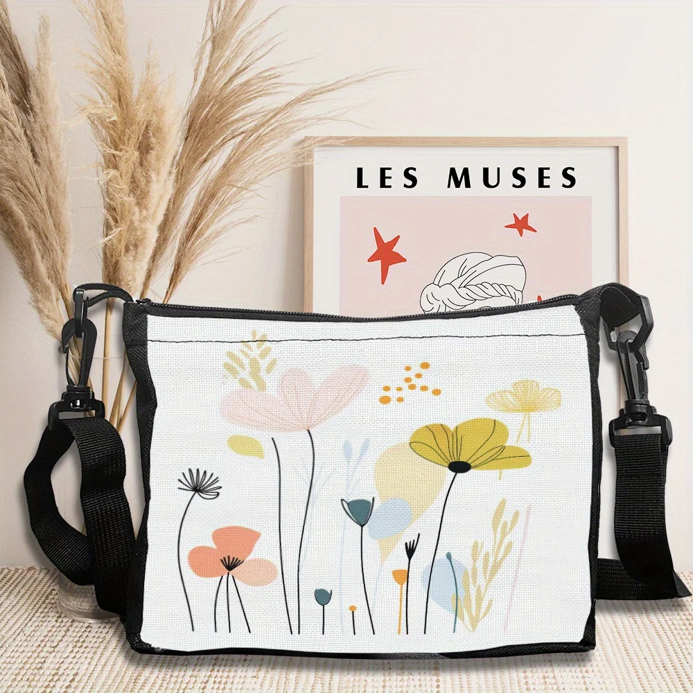 

Floral Design Shoulder Bag, Fashionable Lightweight Crossbody Bag, Outdoor Leisure Travel Cross-shoulder Bag for Daily Use