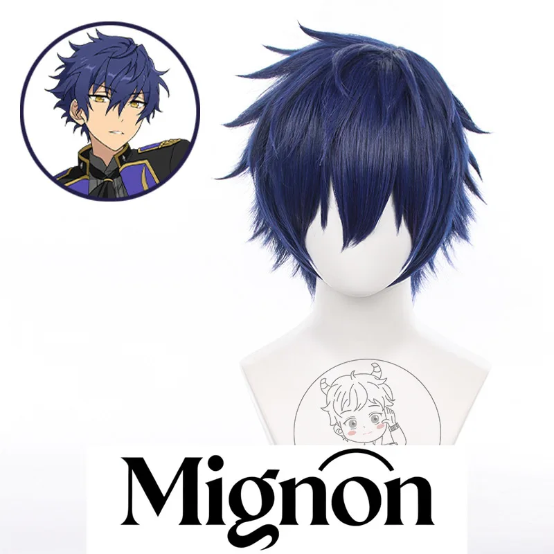 

Ансамбль Звезд! Джун Сазанами Косплей Парик ES Eden Темно-синие короткие волосы Подарок на Хэллоуин