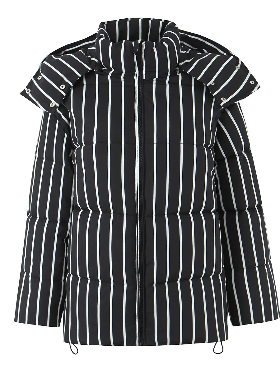 Damen-Oberbekleidung aus verdickter Baumwolle mit vertikalen Streifen, lockere Passform, warme Winter-Oberbekleidung, Brot, Pendeln, normal, Sve