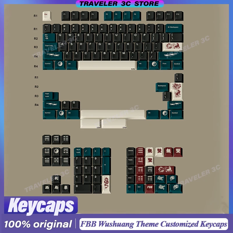 

100% Original FBB Wushuang Theme Customized Keycaps Thermal Sublimation PBT Cherry Height Keycaps Mechanical Keyboard Keycaps PC