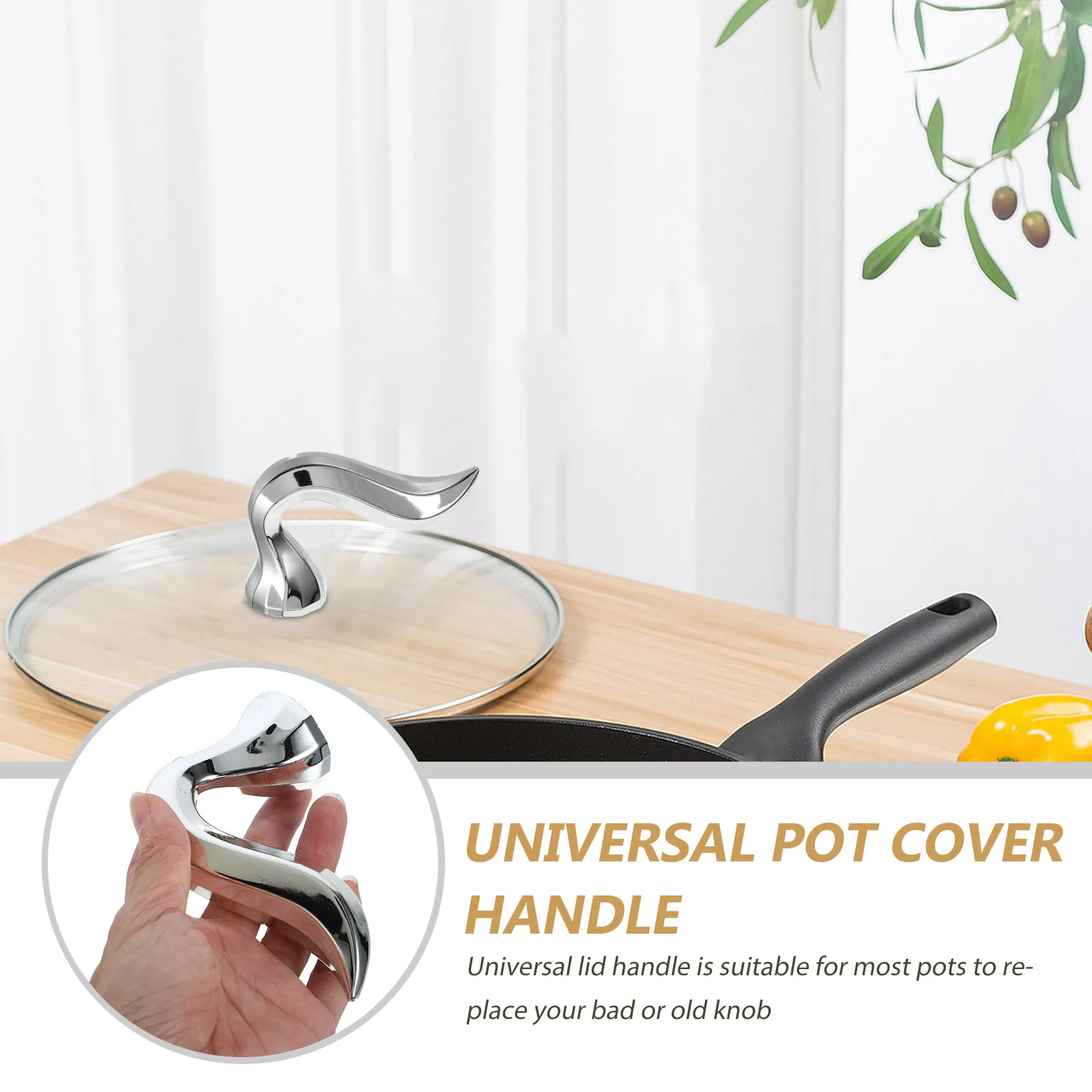 Universal Pot Lid Replacement Handle Heat Resistant Anti Burn Knob for Pots Pans Saucepans Easy Install