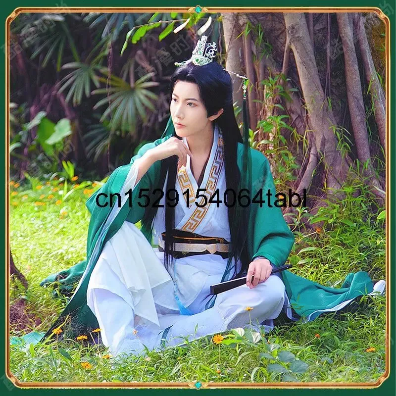 DY20 حثالة الشرير نظام التوفير الذاتي شين تشينغ تشيو تأثيري حلي فستان هانفو القديم هالوين شعر مستعار للحفلات مروحة الأحذية Prop25