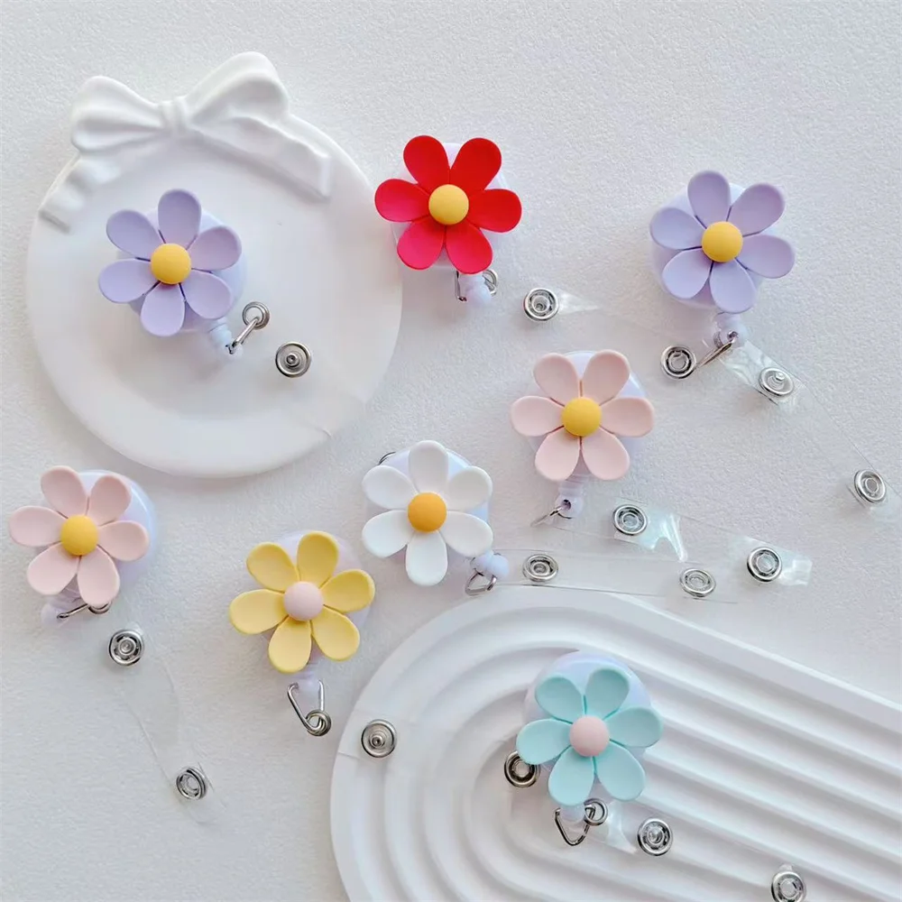 2/4/6pcs/Set Retractable Badge Holder Retractable Back Splint Hanging Buckle Card Sleeve Automatic Rebound Student Supplies
