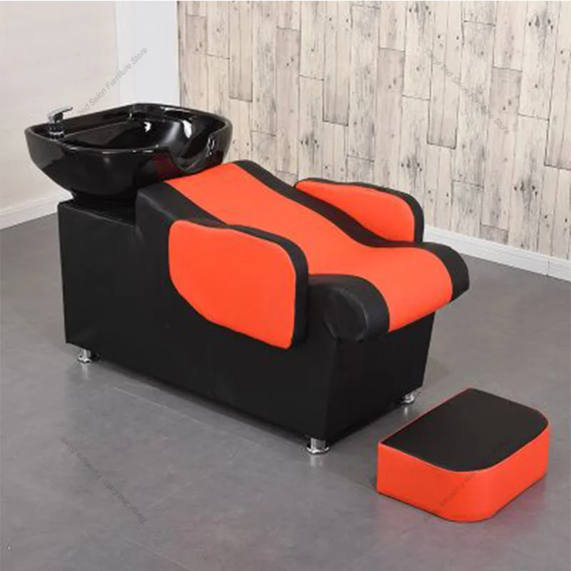 Nordic Luxury Shampoo Chairs Modern Ceramic Barber Shop Shampoo Bed Ergonomics Comfort Salon Furniture Silla Peluqueria FYSC
