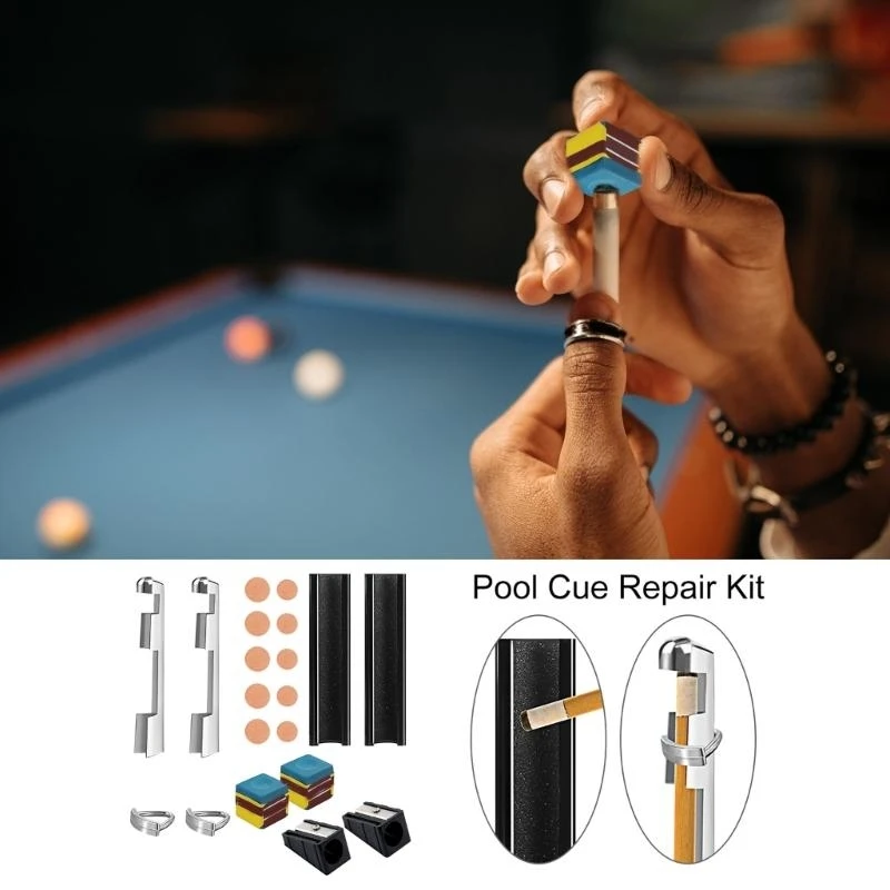 

K0EF Replacement Kits Include 2 Steel Cue Tip Clamp 2 Cue Tip Shaper 10 Pool Cue Tips