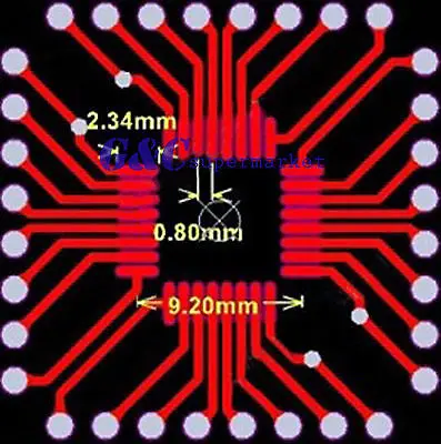 5PCS QFP/TQFP/LQFP/FQFP/SOP/SSOP32 to DIP Adapter PCB Board Converter