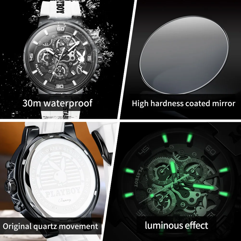 PLAYBOY 3063 Men's Quartz Watch, Stylish Design