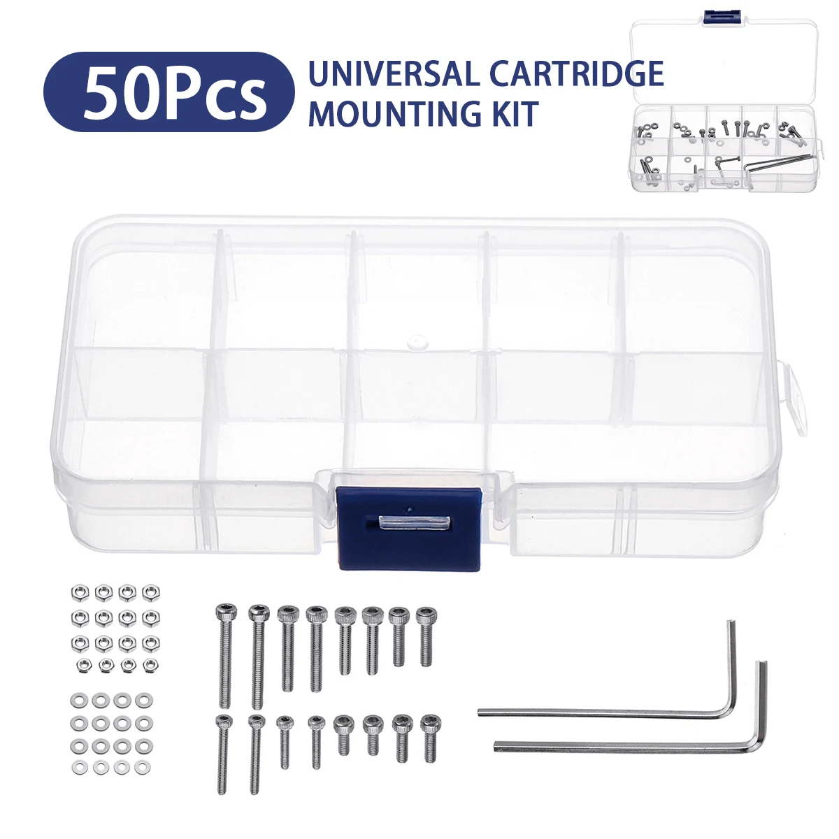 Kit de montaje de cartucho de carcasa giratoria Universal M2.5, pernos de acero inoxidable, tornillos, tuercas, juego con funda, 50 unids/set