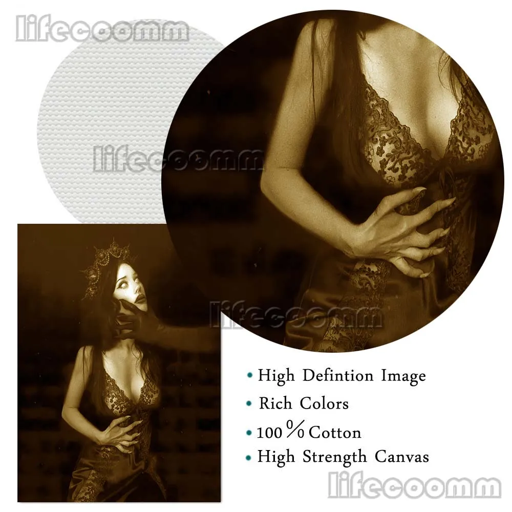 الساحرة في المرآة خمر الرسم على لوحات القماش الجدارية غامضة الساحرة الرجعية التصوير الفن للصور القديمة ملصق وطباعة ديكور #5