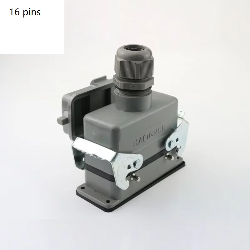 H16B - HE - 016-2 heavy duty connector base 16 core with cover on top of the line double buckle 16 a500v screw connection