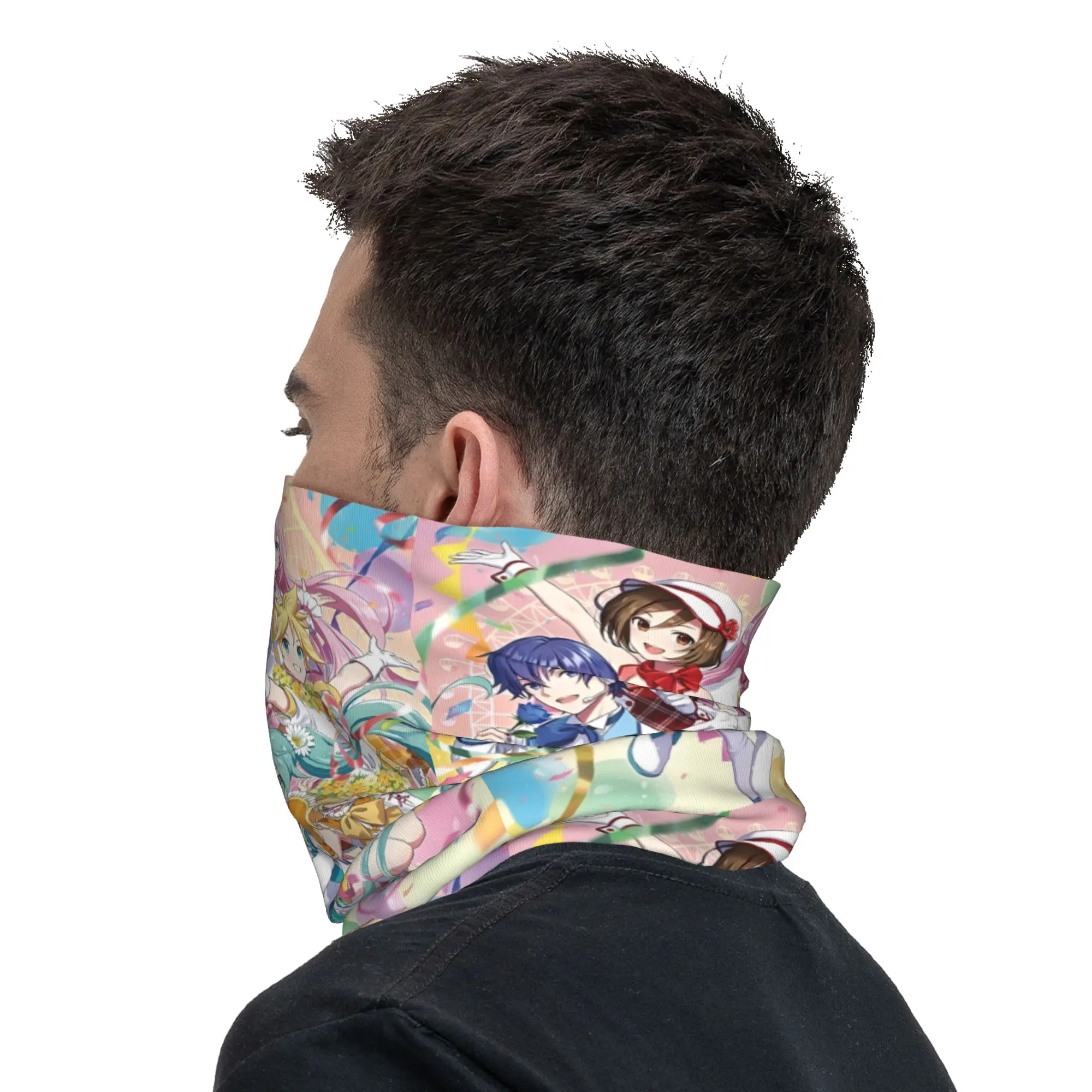 애니메이션 하츠네 미쿠 겨울 헤드밴드 넥 워머 남녀공용 스키 캠핑 튜브 스카프 페이스 밴다나 게이터