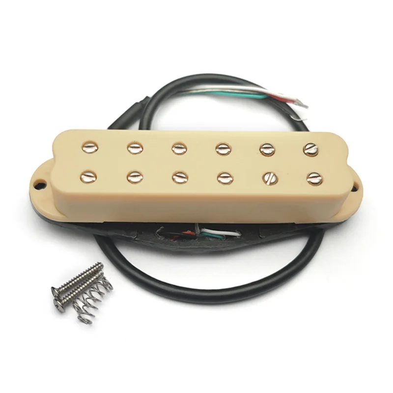 

12-Pole Rail Guitar Pickup Single Coil Size, 4-Wire Humbucker for ST Electric Guitar Replacement