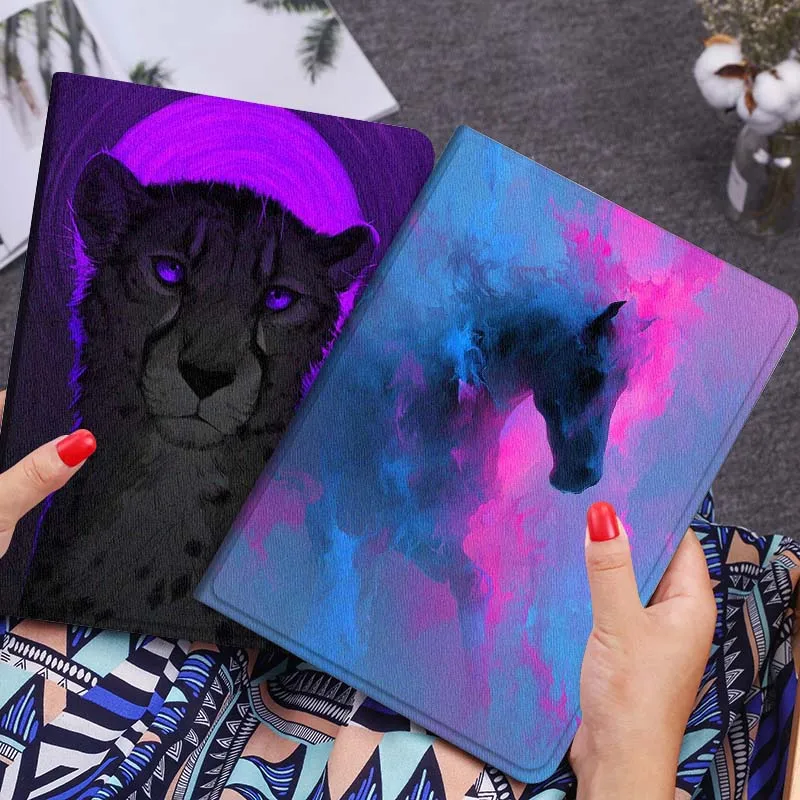 

Чехол для планшета с абстрактным изображением неонового коня для Lenovo Xiaoxin Legion Pad Tab Pro GT Y700 Gen4 2 11 P11 M10 K10 3rd Plus Gen Gift