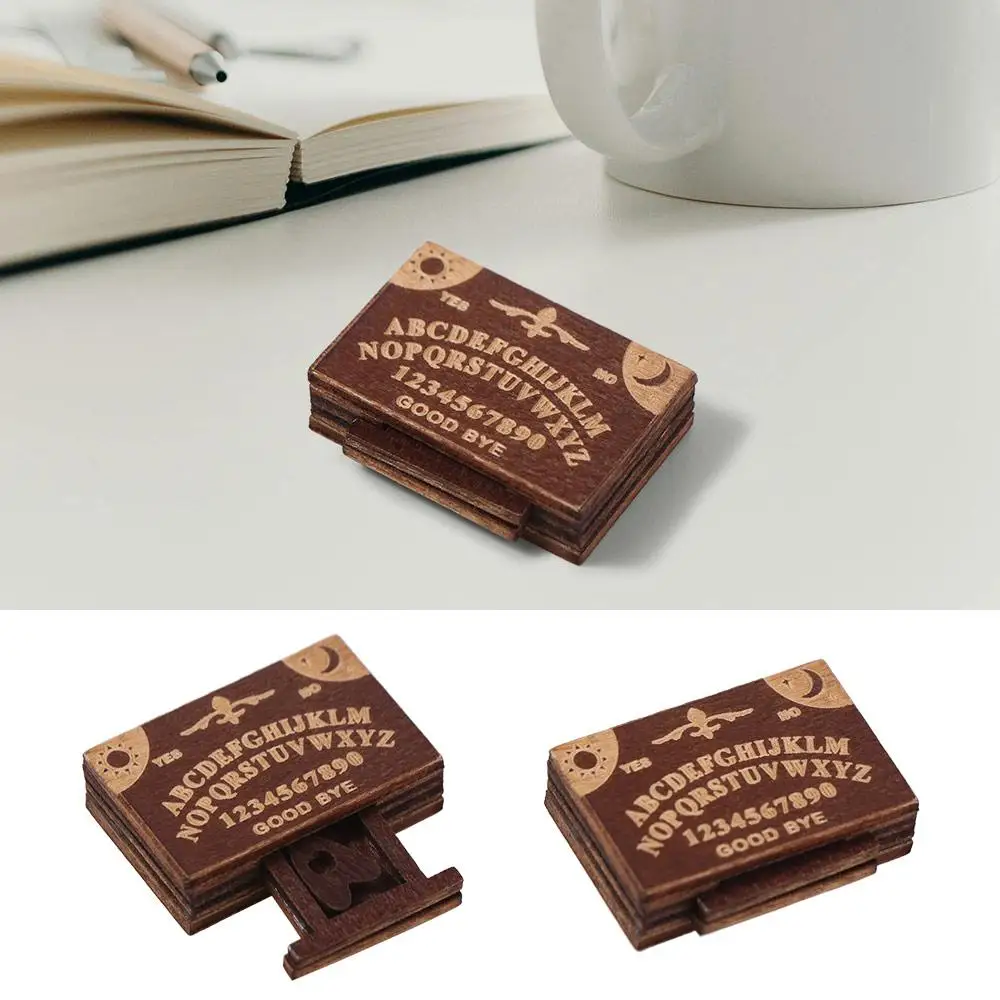 Мини-настольная игра «Алфавит», винтажная доска для спиритических сеансов, деревянная доска для спиритических сеансов с выдвижным ящиком, украшение стола, миниатюрная доска-спирт