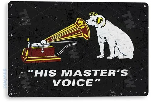 TIN SIGN His Master;s Voice Wall Art Metal Décor Theater Music Bar Store A727