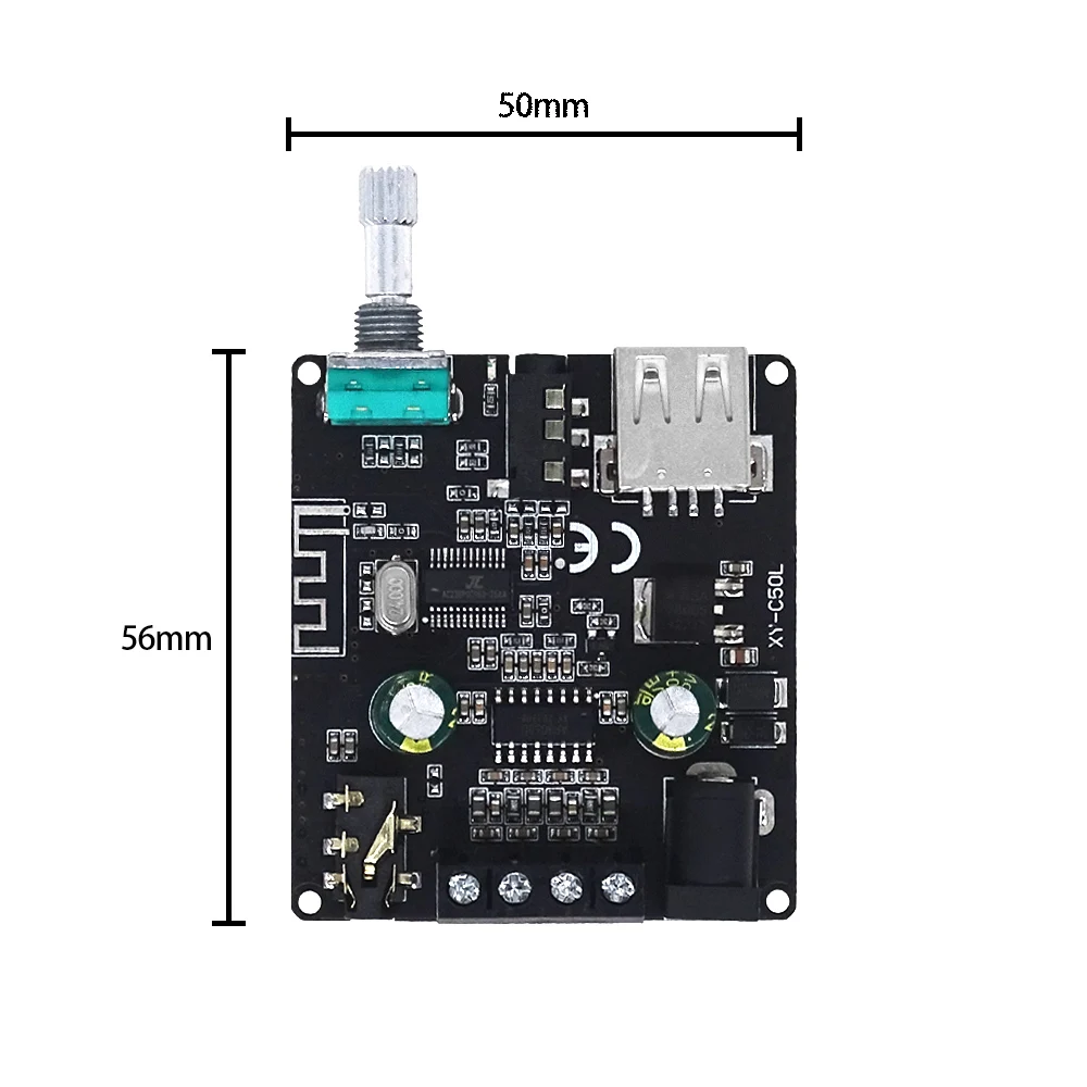 XY-C50L MINI Bluetooth 5.0 Wireless Audio Digital Power amplifier Stereo board 50Wx2 Bluetooth Amp Amplificador 3.5MM USB APP