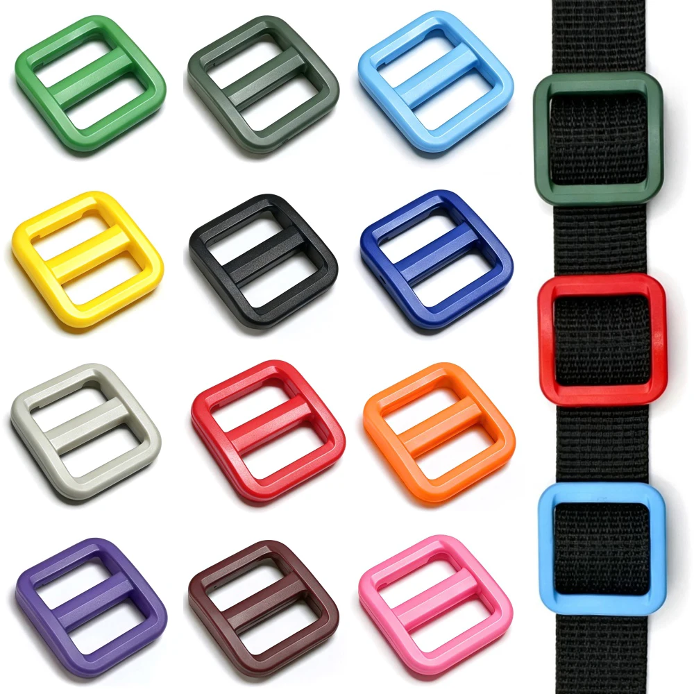 12–100 Stück/Packung, 5/8 Zoll, bunte Triglides-Einstellschnalle für Hundehalsband, Geschirr, Rucksackgurt, Gurtband, 15 mm – Detail 1