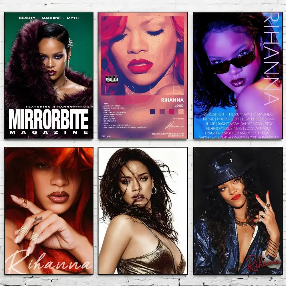 Hot Singer R-RIHANNAS Poster Waterproof HD Modern Peel And Stick Wall Decor Living Room Dorm Garage