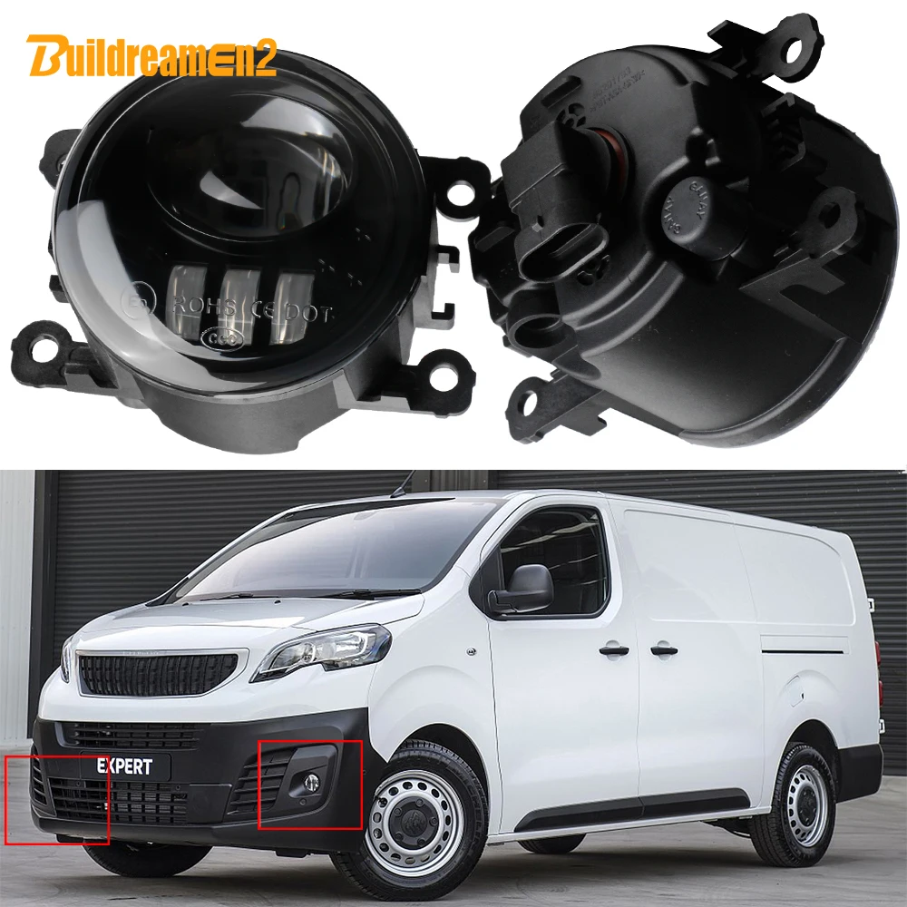 2 Pieces 30W Upgrade Car Front LED Lens Fog Light Assembly H11 For Peugeot Expert Traveller 2016 2017 2018 2019 2020 2021 2022