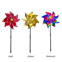 Extra Sparkly Pinwheel with Stakes Bird Repellent Devices Colorful Bird Deterrent Windmill for Yard Garden Decor
