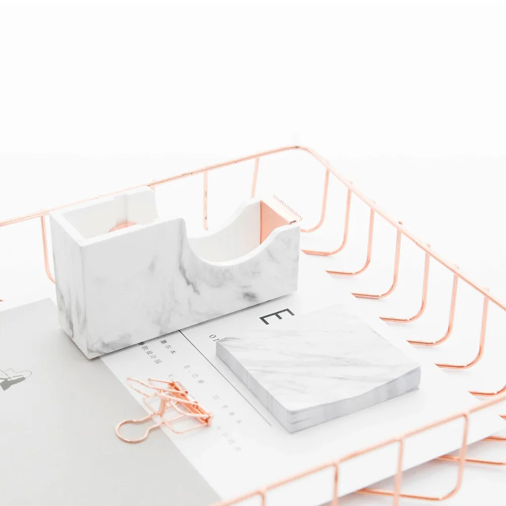 

Marble Pattern Tape Cutter Abs Plastic Smooth Edge Portable Desk Dispenser For Office School Home Use Tape Dispenser