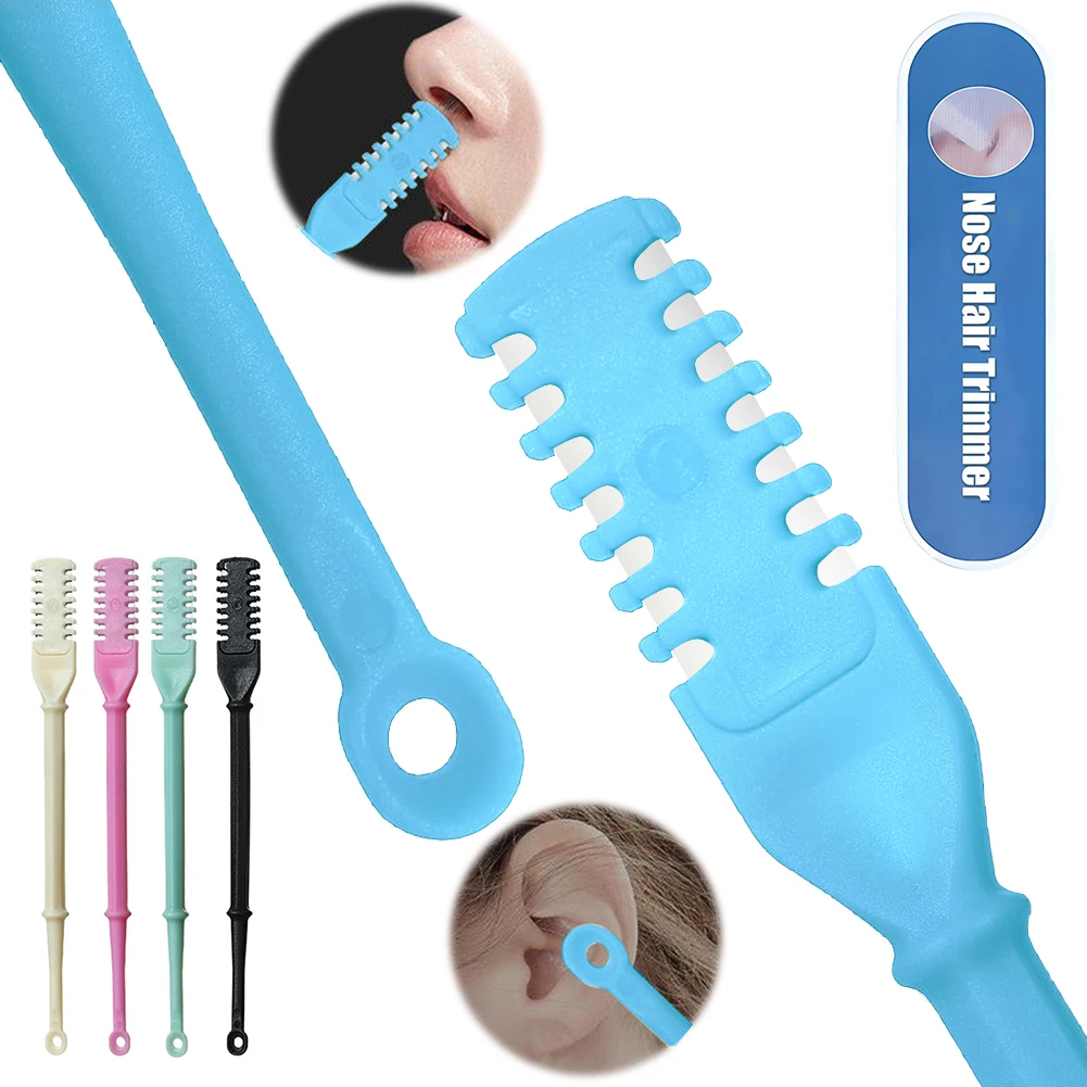 4Pcs Nasal Hair Cutter Nose Hair Knife 360 Degree Rotating Nose Hair Trimmer 2-in-1 Double Sided Blade Hair Removal Accessory