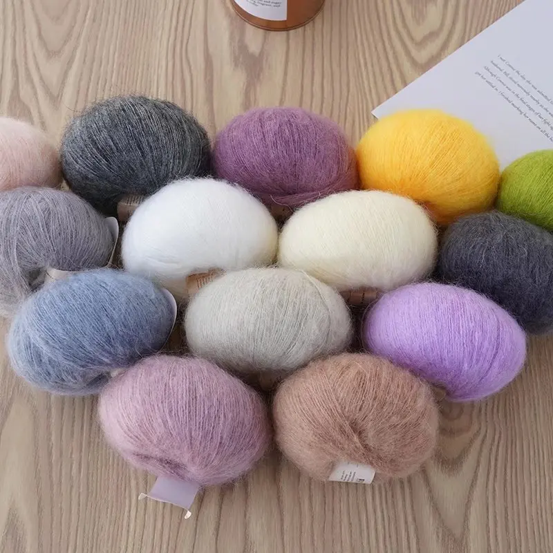 25g High Quality Mohair Yarn High Content Soft Skin-friendly Eco-friendly Mohair Crochet yarn For Crochet Shawl Sweater Cloth