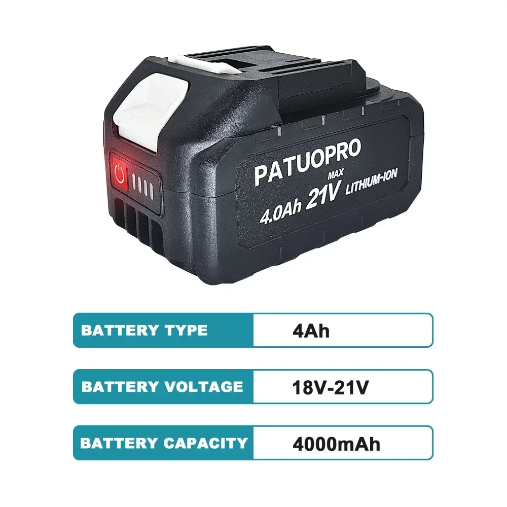 Imagem -03 - Bateria de Lítio Recarregável para Makita Chave Elétrica Broca de Serra Moedor Chave de Fenda Ferramentas Elétricas 2.0 4.0 6.0 8.0ah Fit 18v21v