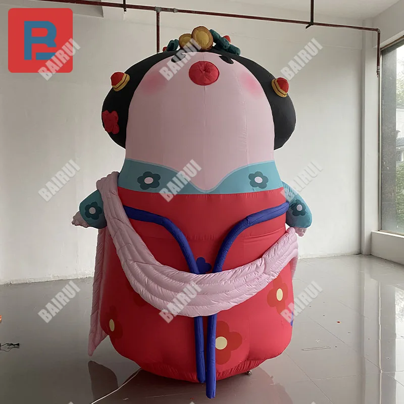 Inflatable การ์ตูน Tang dynasty Lady Half Moon Lady รุ่นลมจีน ip เชื่อมต่อ hanfu ชุดแสงโฆษณา props