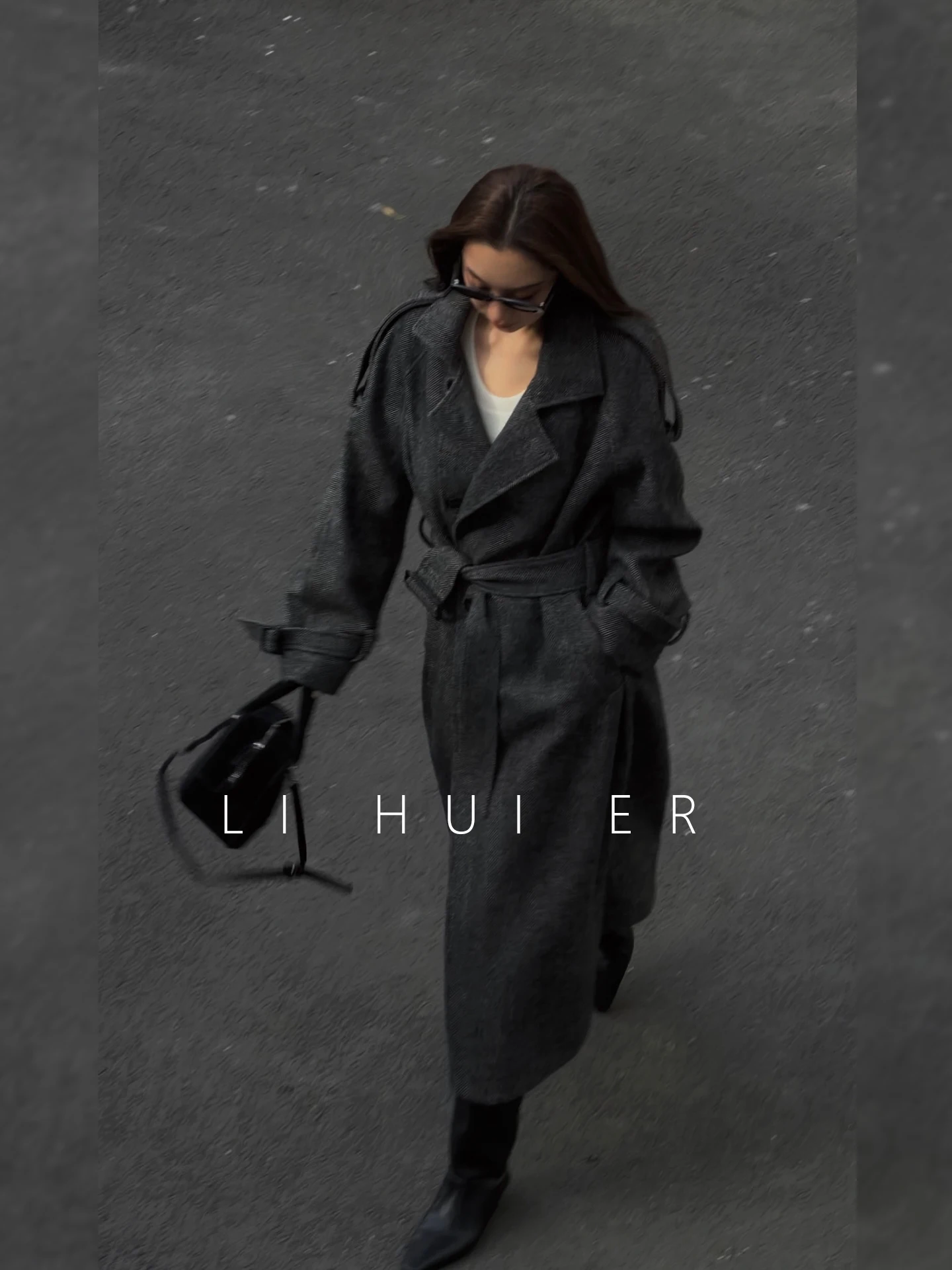 

Шерстяное пальто LiHuiEr: Модное, повседневное, с отложным воротником, длинными рукавами, прямым подолом и пуговицами, для женщин