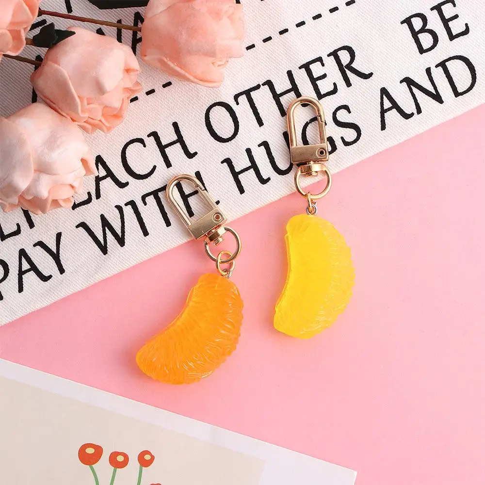 

Jewelry Jewelry Accessories Cartoon Car Decoration One Petal Bag Pendant Keyring Orange Keychain Simulation Fruit Key Chain