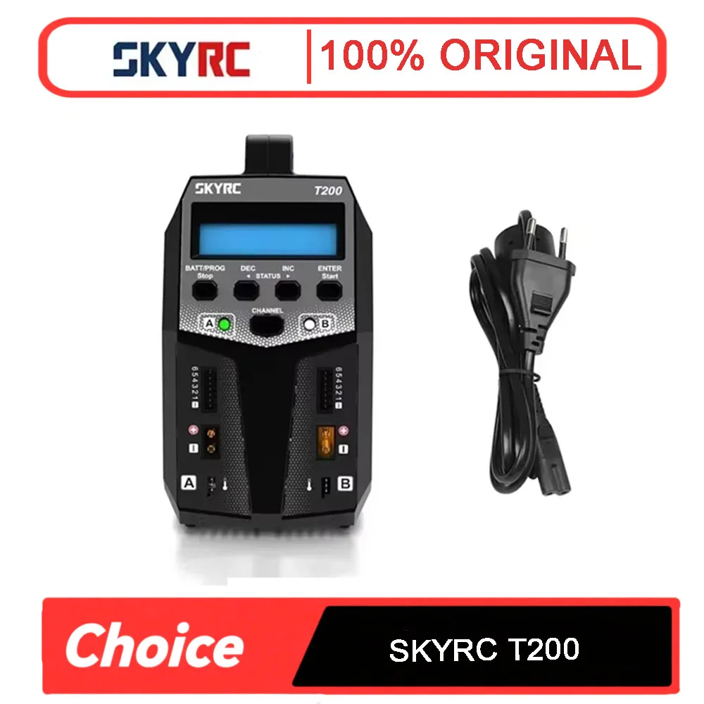 

SKYRC T200 AC/DC Lipo Dual Balance Charger Разрядник для радиоуправляемого автомобиля Traxass — аксессуары для зарядного устройства с ЖК-дисплеем