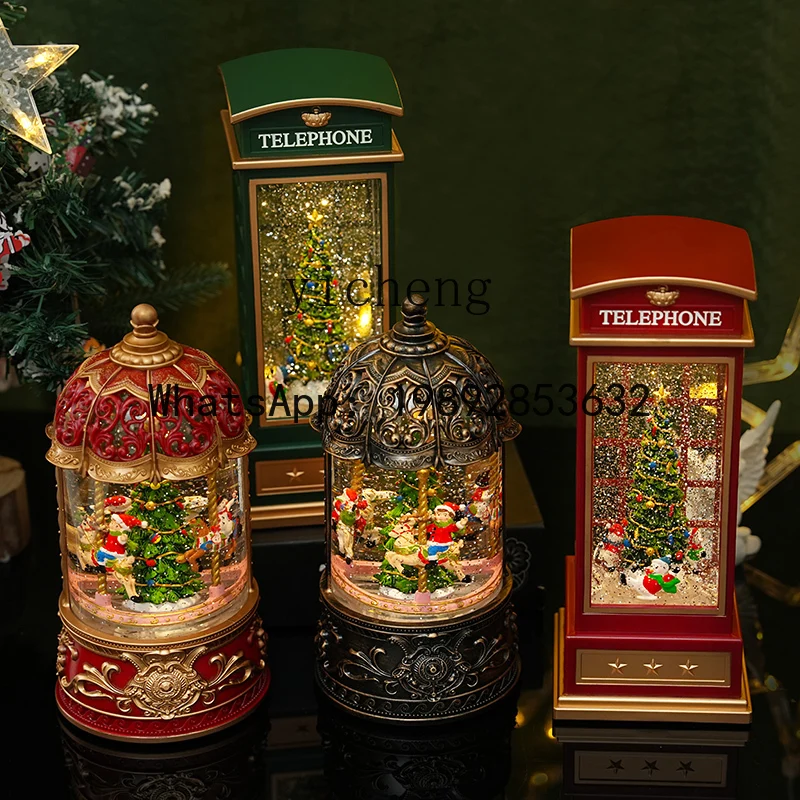 J3  Christmas carousel tree carousel snowflake music box gift