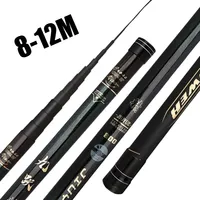 8m 9m 10m 11m 12m Carbon Fishing Rod 10kg above Superhard Long Distance Throwing shot pole Telescopic High Quality Stream Rod