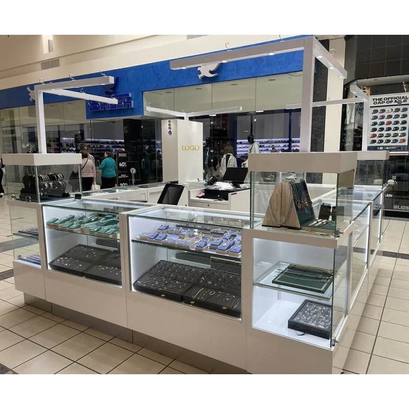 

Custom. Retail Shopping Mall Jewelry Kiosk Stand Display Counter Jewelry Store Showcase Jewellery Kiosk