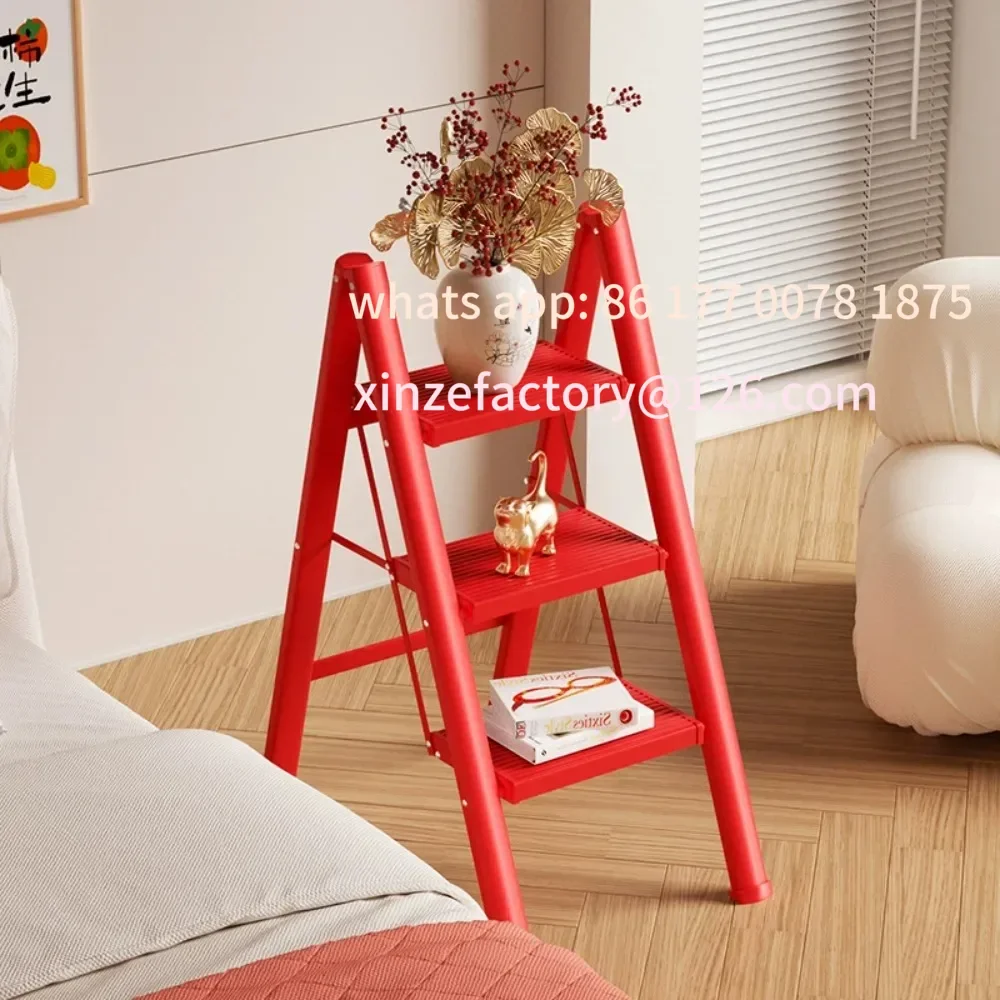 

Customizable Thickened Space-saving Foldable Ladder for Home Staircase Rack Shelf Telescopic Lightweight Step Ladder Portable