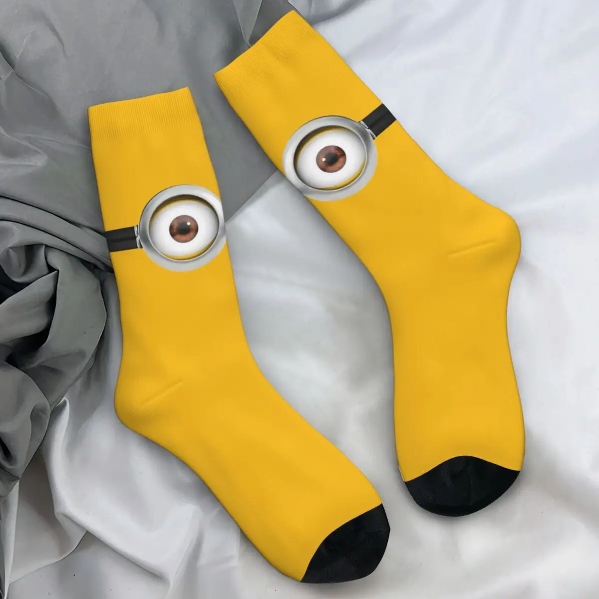 Minions   Socks Autumn style Eyes Stockings Trendy Men Quality Socks Design Climbing Non Slip Socks