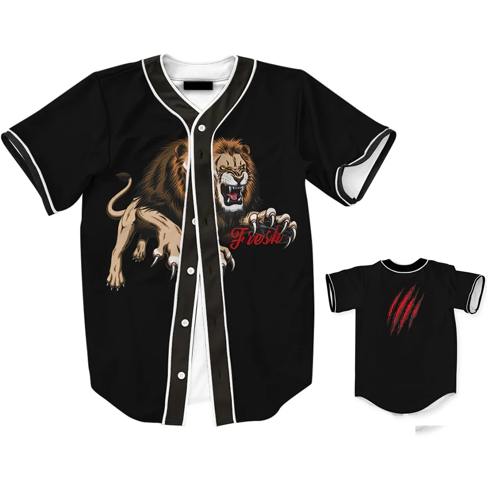 

Youth Vitality College Style Baseball Shirt Basic 3d Animal Printing Versatile Simple Short Sleeve T-Shirt Top MB27