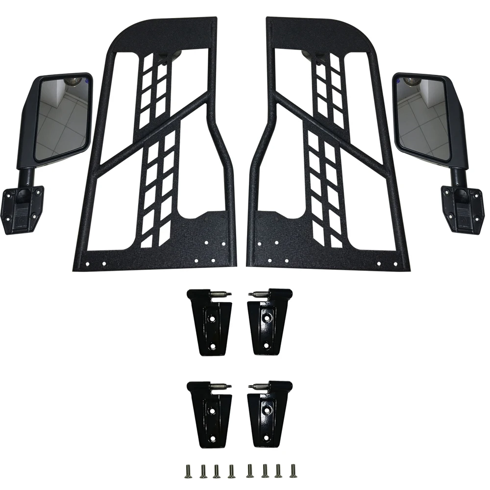 Steel Tube Half Doors Kit For Jeep Wrangler JK 2-Door 07-17, Heavy Duty Doors Black With Side View Mirrors, Offroad,J197