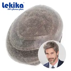 VERSALITE-tupé de encaje suizo para hombres, prótesis de cabello masculino, línea de pelo Natural, sistema de reemplazo de cabello humano 100% Natural