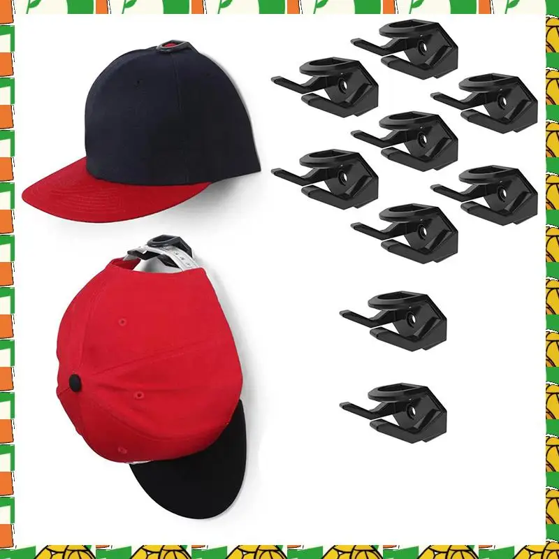 

Professional Tool 8Pcs Hat Hooks Baseball Hat Hook For Wall Hat Rack For Baseball Cap Hat Display Hat Hangers For Wall Black