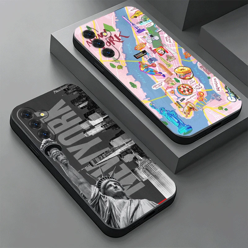 Soft Phone Case For Samsung A17 A37 A57 A16 A36 A56 A15 A35 A55 NYC New York City A14 A34 A54 A13 A33 A53 A27 A26 A25 A24 A23 A0