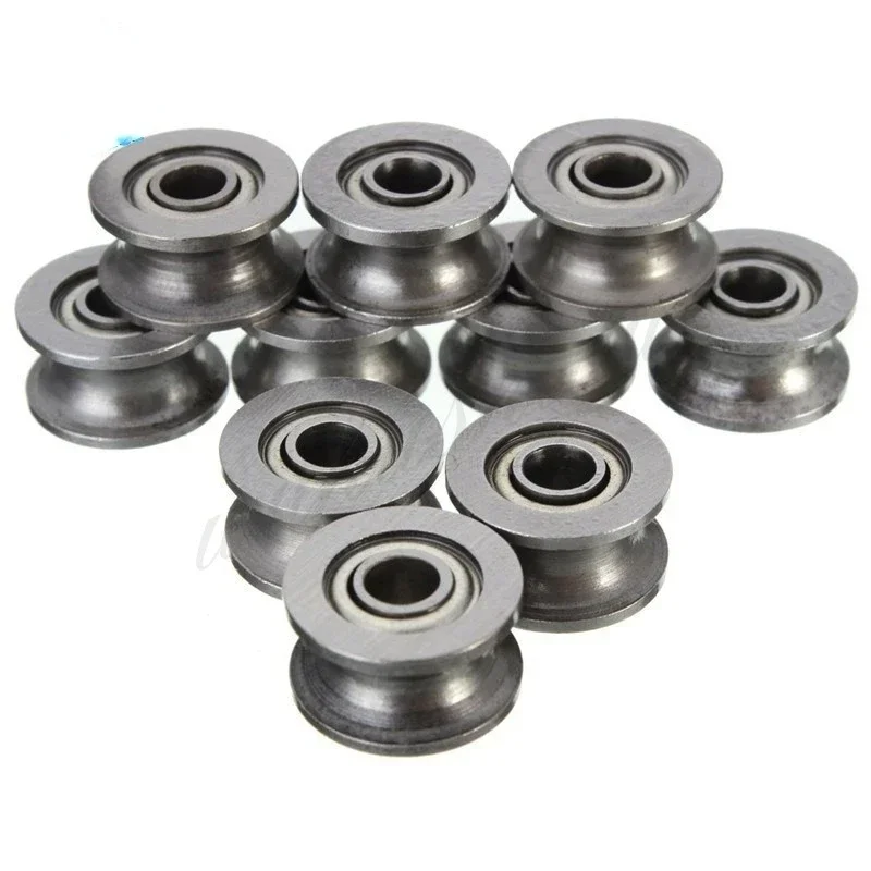 10pcs U624zz U624 U Groove Deep Groove Ball Bearing 4x13x7mm For 5.5mm Shaft Carbon Steel U623 V623