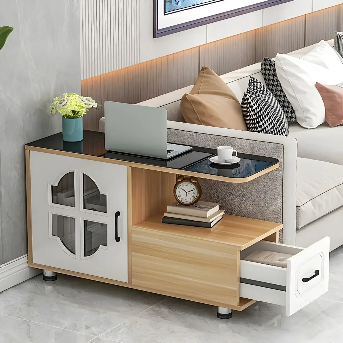 

Design Cabinet Luxury Buffet Organiser Display Shelf Cupboard With Sliding Doors Wooden Drawers Cabinets Sideboard
