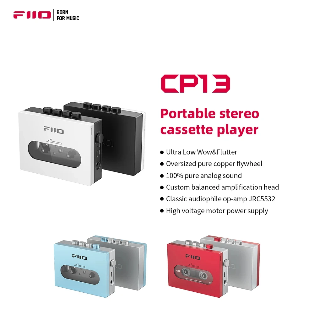 FiiO CP13 Portable Stereo Cassette Player Sky blue, Black white Buy and ship in stock, limited edition sales