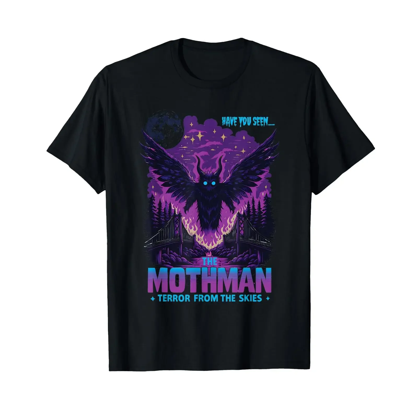 Haben Sie Mothman Horror From The Skies Cryptids T-Shirt gesehen, Vintage-Waschung, Herren, vielseitige Mode, Designerkleidung, Unisex