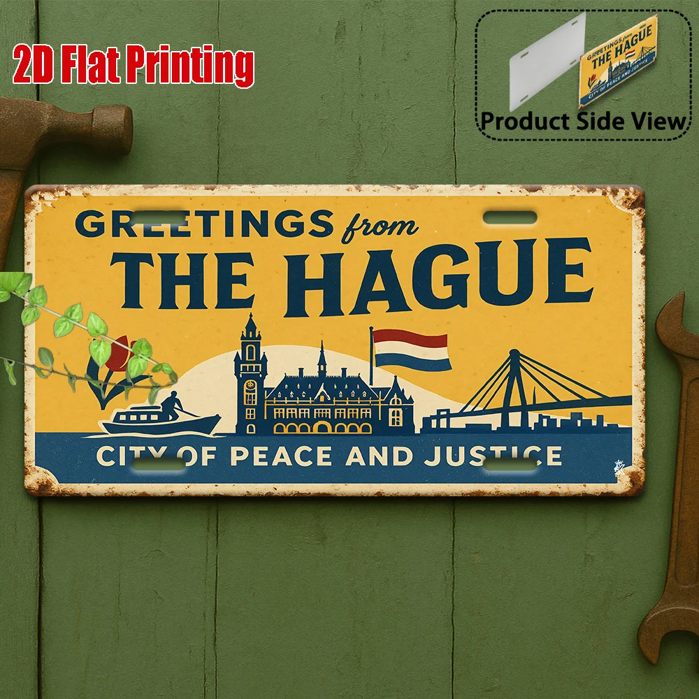 2D Flat, 2D Flat Print, 1pc Vintage Metal Sign, Outdoor Plaque & Wall Decor 11.8