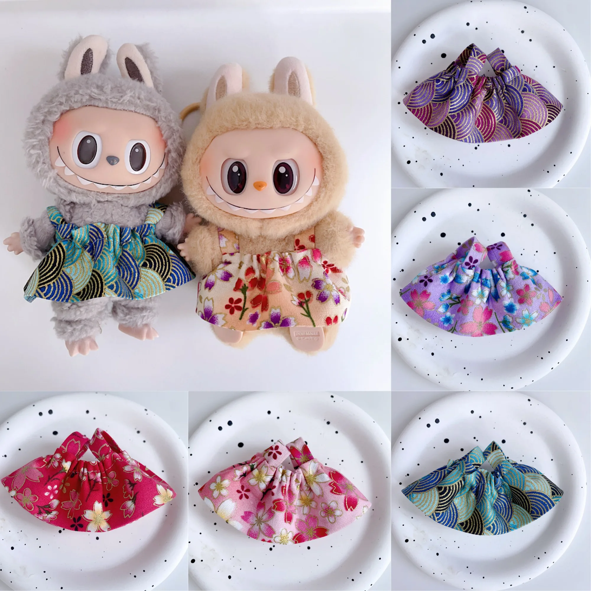 

17cm Labubu 1-3 Gen Doll Outfits | Japanese Style Camisole Dress | Clothes for Labubu Plush Pendants Accessories