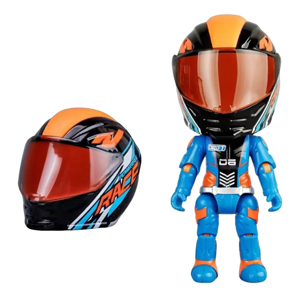 1/12 Scale Alloy Realistic Mo-torcycle Rider Diecast Figurine – Articulated Collectible Helmet Model, 15cm for Gift