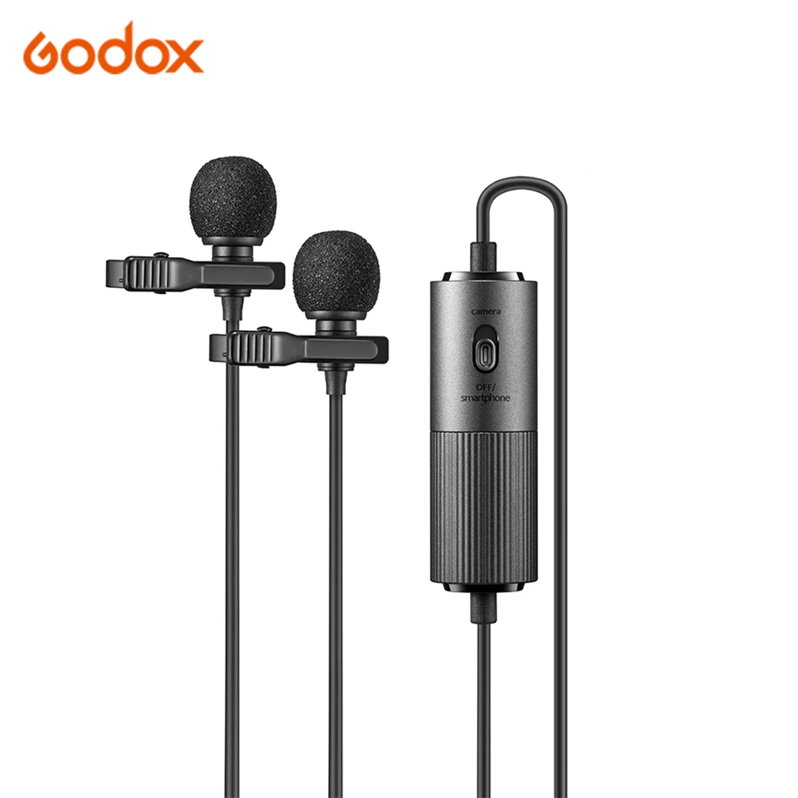 Godox mikrofon Lavalier LMS-60G, Mic berkabel Omnidirectional untuk pertemuan wawancara Streaming langsung kabel 6m